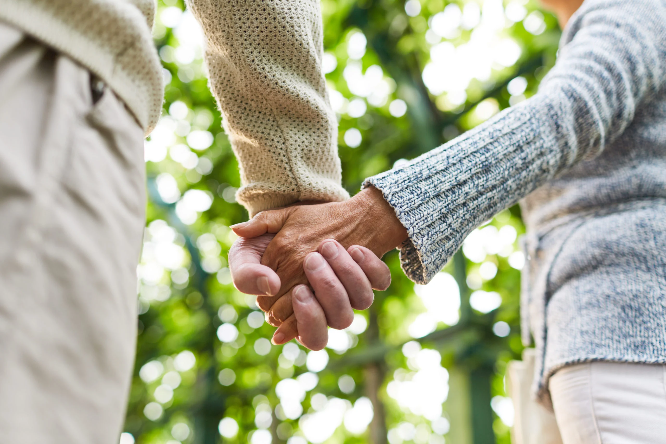 close-up of hands holding hands